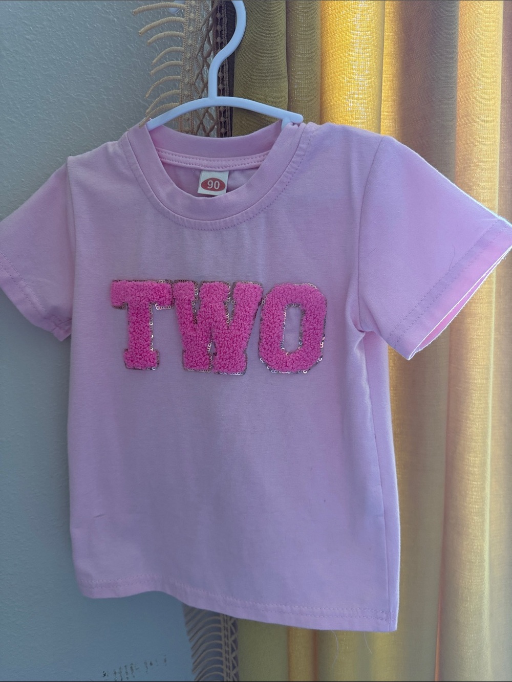 Blush Pink Embroidered 'TWO' Tee (2T)